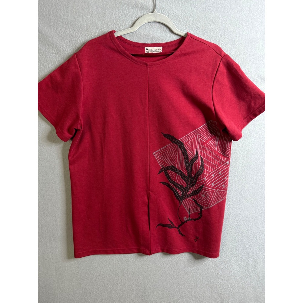 Double Paws Wear Top Women's Large Handcrafted Hawaii Graphic‎ Print